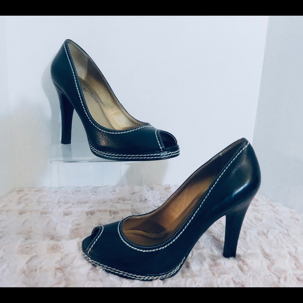 Peep Toe Black Heels